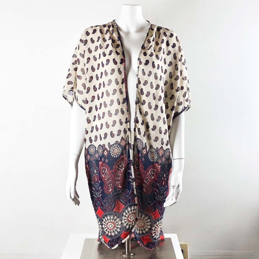 Sheer Kimono Geometric print made by Live 4 Truth